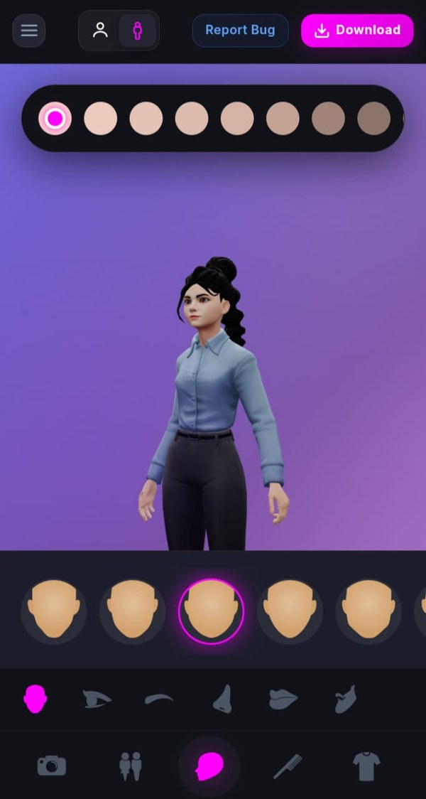 MetaSpeak Built-In Character Editor — actual interface